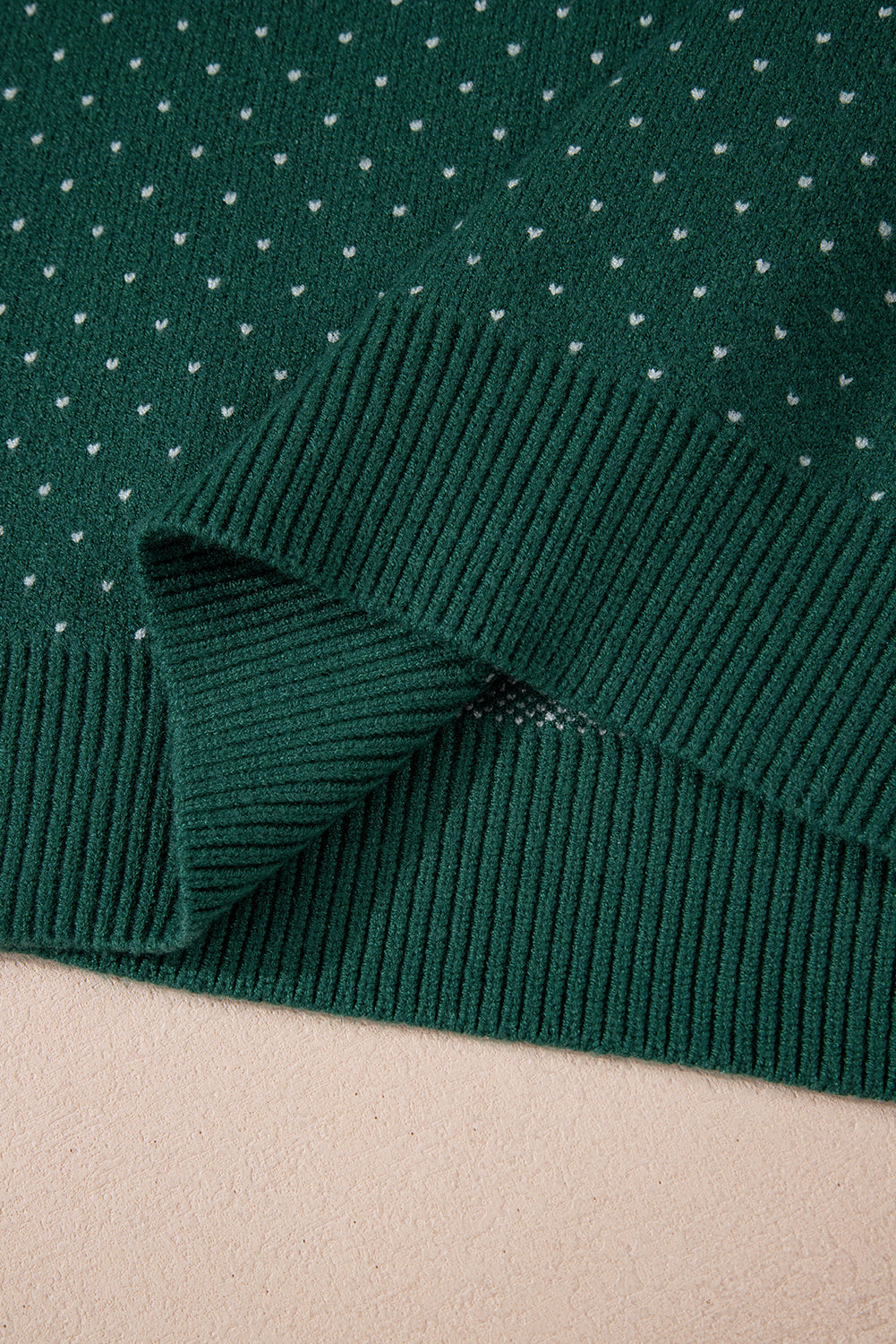 Green Christmas Snowflake Pattern Drop Shoulder Plus Size Sweater