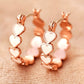 White Heart Shape Plated Alloy Small Hook Earrings