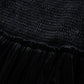 Black Velvet Flounce Sleeve Shirred Bodice Plus Babydoll Dress