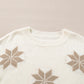 White Snowflake Christmas Tunic Sweater