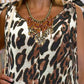 Leopard Print V Neck Tied Detail Strap Romper Casual Loose Fit Jumpsuit