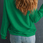 Dark Green Solid Classic Crewneck Pullover Sweatshirt