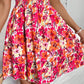 Floral Print Bandeau Shirred Dress