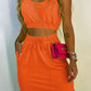 Crop Tank Top & Split Hem Skirt Set