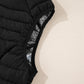 Black Plush Collared Quilted Zipped Puffer Vest