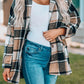 Plaid Print Buttoned Shirt Jacket