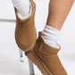 Chestnut Faux Fur Lined Suede Ankle Snow Boots