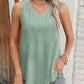 V Neck Sleeveless Thick Strap Hollow out Knit Tank Casual Top