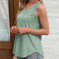 V Neck Sleeveless Thick Strap Hollow out Knit Tank Casual Top