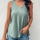 V Neck Sleeveless Thick Strap Hollow out Knit Tank Casual Top