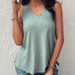 V Neck Sleeveless Thick Strap Hollow out Knit Tank Casual Top