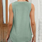 V Neck Sleeveless Thick Strap Hollow out Knit Tank Casual Top