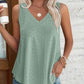 V Neck Sleeveless Thick Strap Hollow out Knit Tank Casual Top