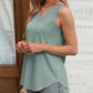 V Neck Sleeveless Thick Strap Hollow out Knit Tank Causal Top