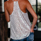 Halter Backless Contrast Binding Sequins Top