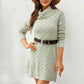 Green-Women-Turtleneck-Long-Sleeve-Knit-Pullover-Sweater-Bodycon-Mini-Dress-K606-Front-2