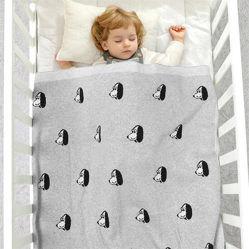 Grey-100_-Cotton-Baby-Blanket-Knit-Soft-Cozy-Swaddle-Receiving-Blankets-Toddler-Infant-Blanket-with-Lovely-Dog-A047-Scenes-6