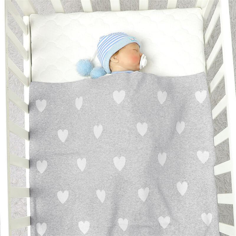 Grey-Baby-Blanket-Cotton-Knit-Soft-Cozy-Newborn-Boy-Girls-Swaddle-Receiving-Blanket-Hearts-Knitted-Blanket-A042-Scenes-2