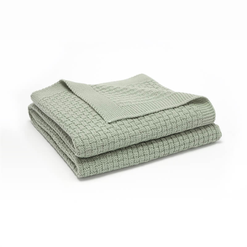 Light-Green-Cotton-Baby-Blanket-Waffle-Knit-Toddler-Blankets-Soft-Warm-Breathable-Nursery-Swaddling-Blankets-for-Girls-and-Boys-A038