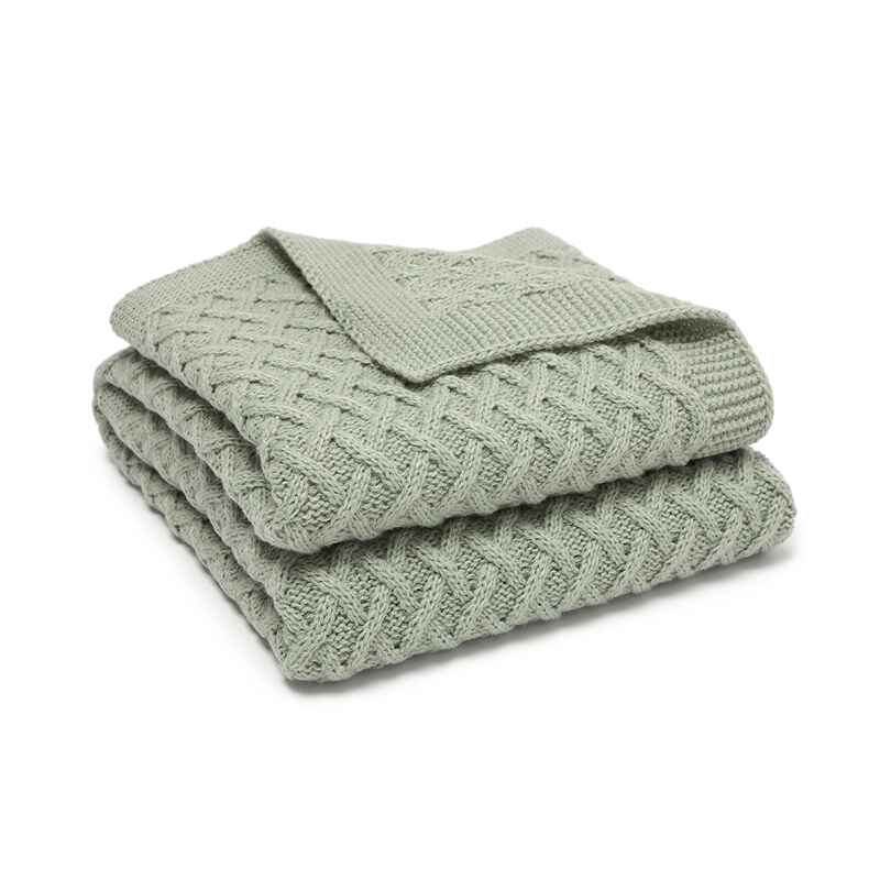 Light-Green-Waffle-Baby-Blankets-Nursery-Blankets-for-Boys-and-Girls-Swaddle-Blankets-Neutral-Soft-Lightweight-knitted-Blankets-A050