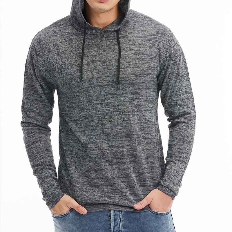 Men Hooded Sweater Sports Slim Fit Pullover Long Sleeve Knitwear Shirt  Casual