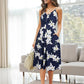 Women's summer sleeveless V-neck suspender floral short party dress