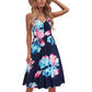 Women's summer sleeveless V-neck suspender floral short party dress