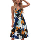 Women's summer sleeveless V-neck suspender floral short party dress