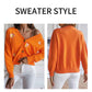     Orange-Womens-Long-Sleeve-V-Neck-Button-Up-Chrysanthemum-Embroidered-Cropped-Cardigan-Sweater-Coat-K629-Detail