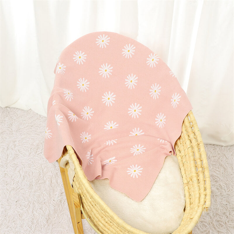 Pink-100_-Cotton-Baby-Blanket-Knit-Soft-Cozy-Swaddle-Receiving-Blankets-Toddler-Infant-Blanket-with-Lovely-Sun-Flower-A041-Scenesl-4