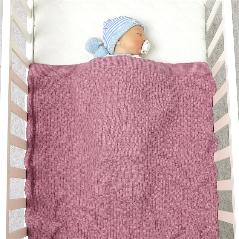 Pink-Cotton-Baby-Blanket-Waffle-Knit-Toddler-Blankets-Soft-Warm-Breathable-Nursery-Swaddling-Blankets-for-Girls-and-Boys-A038-Scenes-1