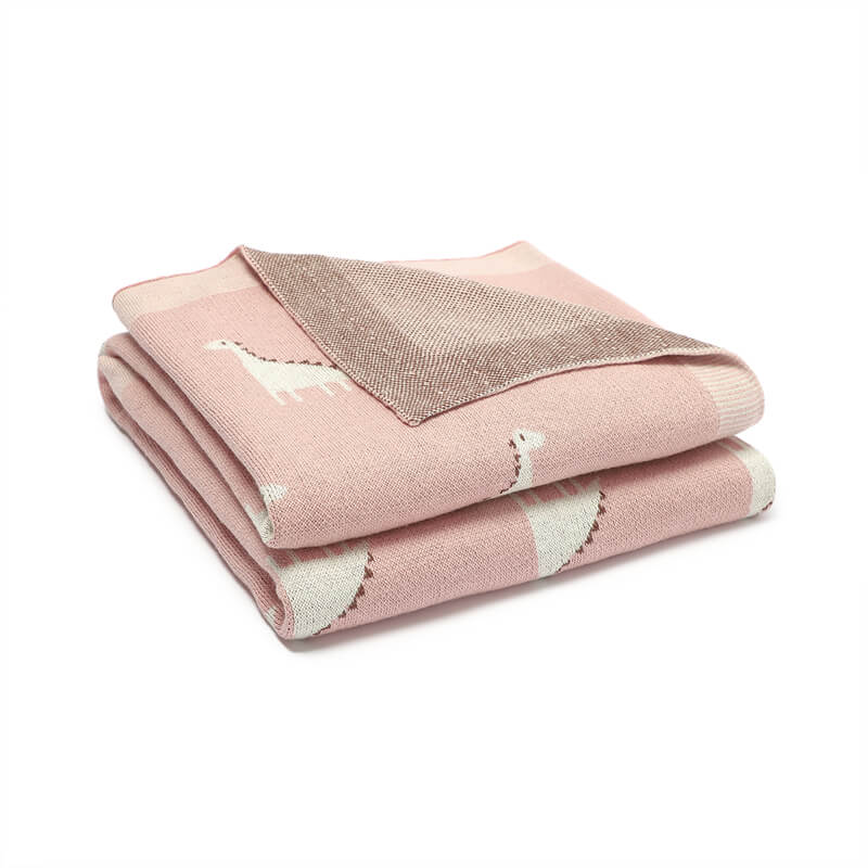 Pink-Knit-Baby-Receiving-Blankets-for-Girls-_-Boys-Gender-Neutral-100_-Cotton-Soft-Fine-Loomed-Cotton-Quilt-Blanket-A053