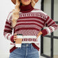 Red-Womens-loose-turtleneck-sweater-lazy-style-casual-knitted-sweater-k633