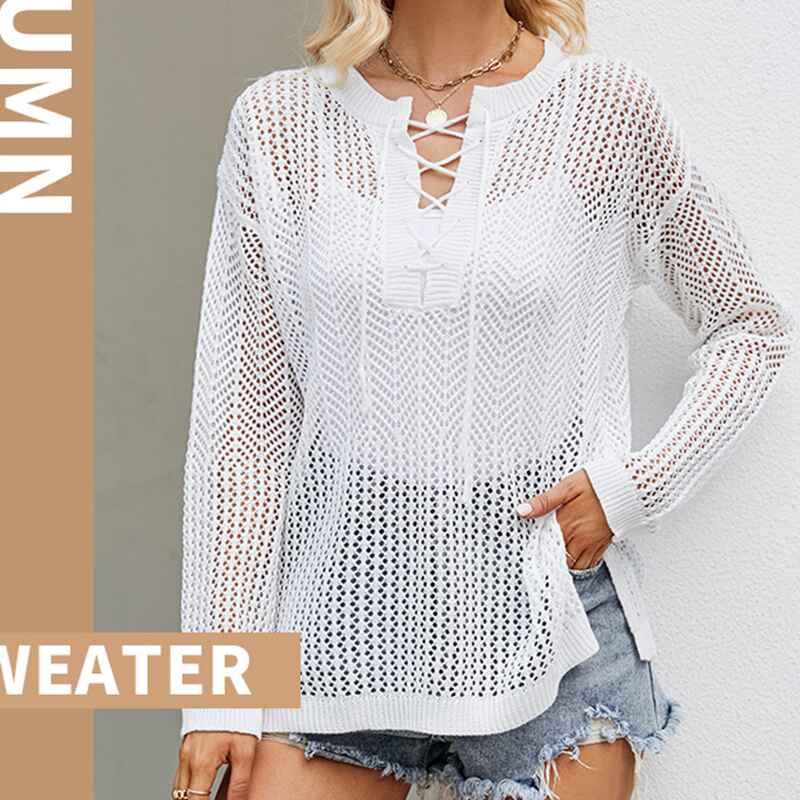 White-Womens-Sweaters-Causal-Long-Sleeve-V-Neck-Lightweight-Corchet-Pullover-Sweater-Tops-k609