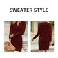 Wine-Red-Womens-Sweater-Dress-Long-Sleeve-V-Neck-Cable-Knit-Sweater-Dresses-Casual-Loose-K584-Detail