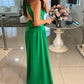 Halter Sleeveless Tied Detail Shirred Criss Cross Flared Dress Glamorous Evening Dress