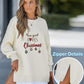 Christmas Sequin Letter Pattern Casual Dress Side Zipper Design Pullover Sweatshirt