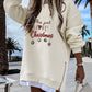 Christmas Sequin Letter Pattern Casual Dress Side Zipper Design Pullover Sweatshirt