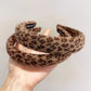 Brown Fuzzy Leopard Print Headband