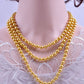 Gold Faux Pearl Beaded Layered Necklace