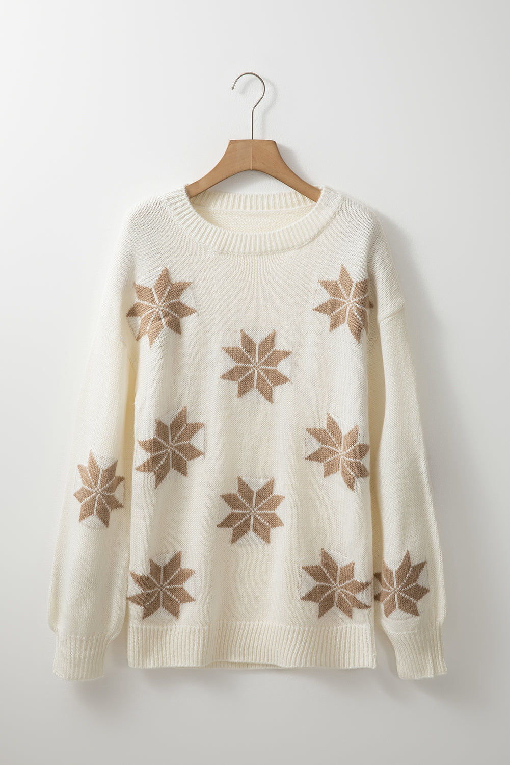 White Snowflake Christmas Tunic Sweater