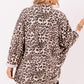 Khaki Leopard Print Batwing Sleeve Loose Tunic Cardigan