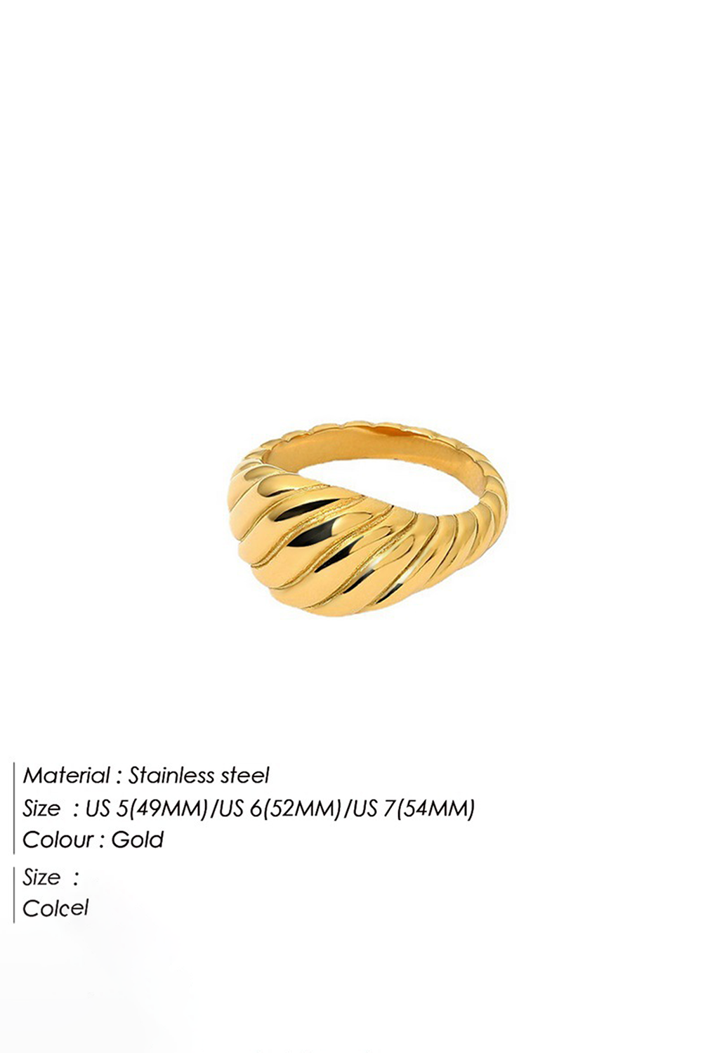 Gold Plated Vintage Croissant Ring