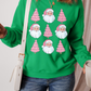 Dark Green Santa Clause Christmas Tree Graphic Sweatshirt