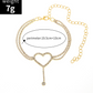 Gold Heart Shape Rhinestone Adjustable Anklet