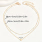 Gold Plated Heart and Pearl Detail 2pcs Layered Necklace