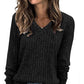 V Neck Long Sleeve Shirts Casual Lightweight Tunic Sweaters