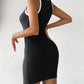 Contrast Binding U Neck Sleeveless Bodycon Dress