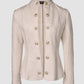 Argyle Cable Textured Stand Collar Metal Button Front Coat