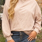 Parchment Plus Size Textured Drop Shoulder Crew Neck Sweatshirt